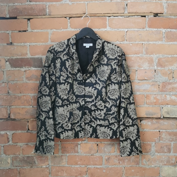 Vintage Gold and Black Printed Blazer - Picture 1 of 4